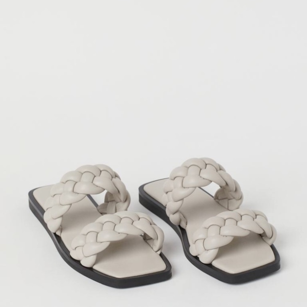 H&M Braided Faux Leather Slides
